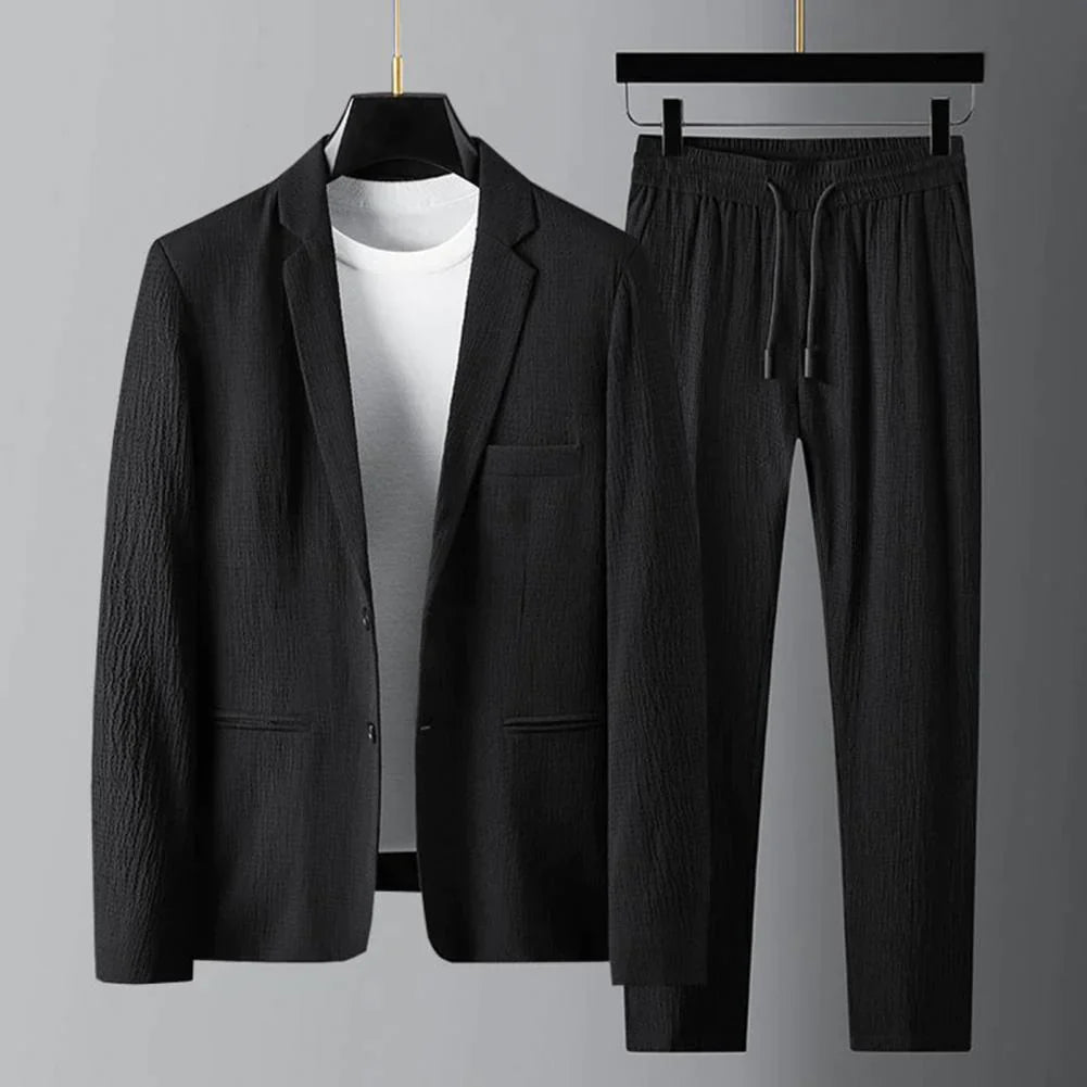 Nektarios | Lichtgewicht comfortabel herenpak – blazer en broek, slim fit, casual