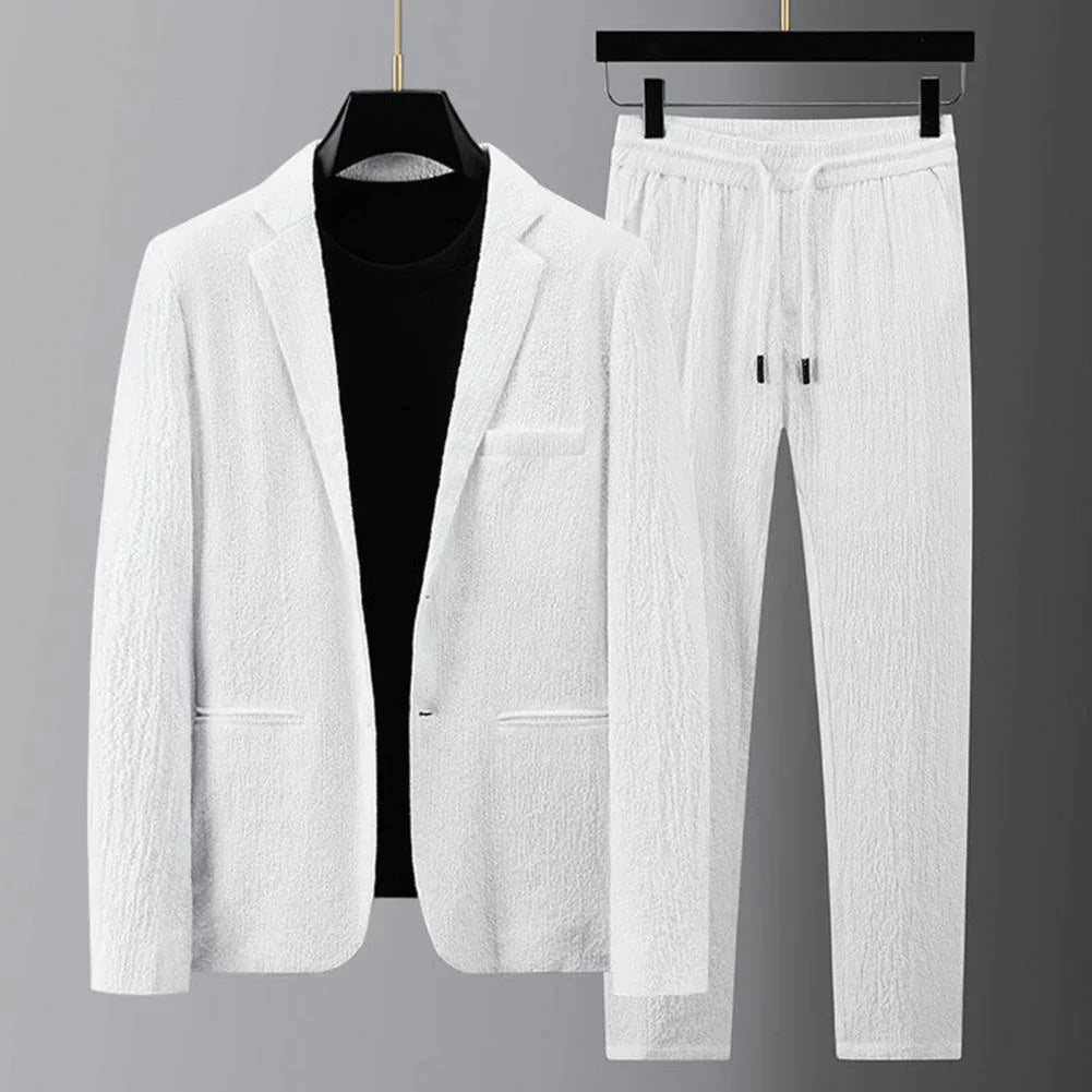 Nektarios | Lichtgewicht comfortabel herenpak – blazer en broek, slim fit, casual