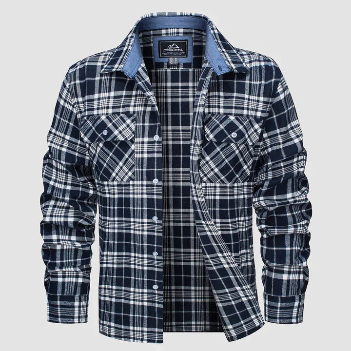 Aelric | Herenflanellen shirt – geruit shirt met lange mouwen, zacht en warm casual shirt voor herfst en winter