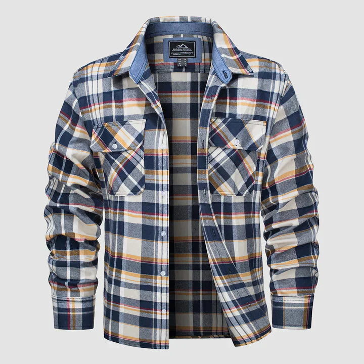 Aelric | Herenflanellen shirt – geruit shirt met lange mouwen, zacht en warm casual shirt voor herfst en winter