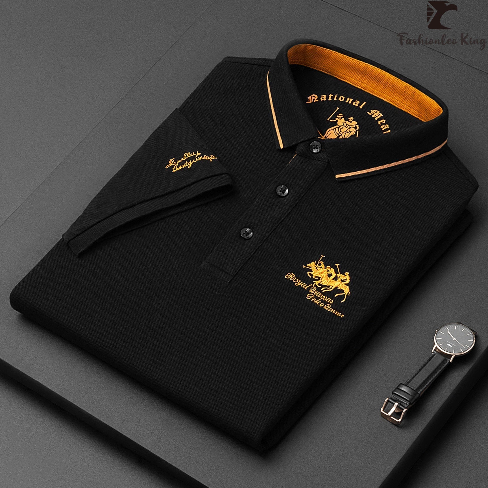 Elivor | Herenpoloshirt met geborduurd logo – Slim fit, casual en elegant, korte mouwen, ademend