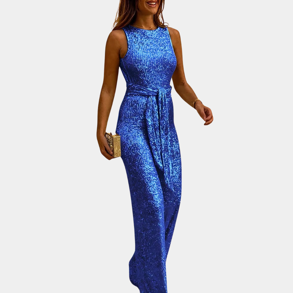 Oana | Damesjumpsuit zonder mouwen en glitter - Elegant feestkleding