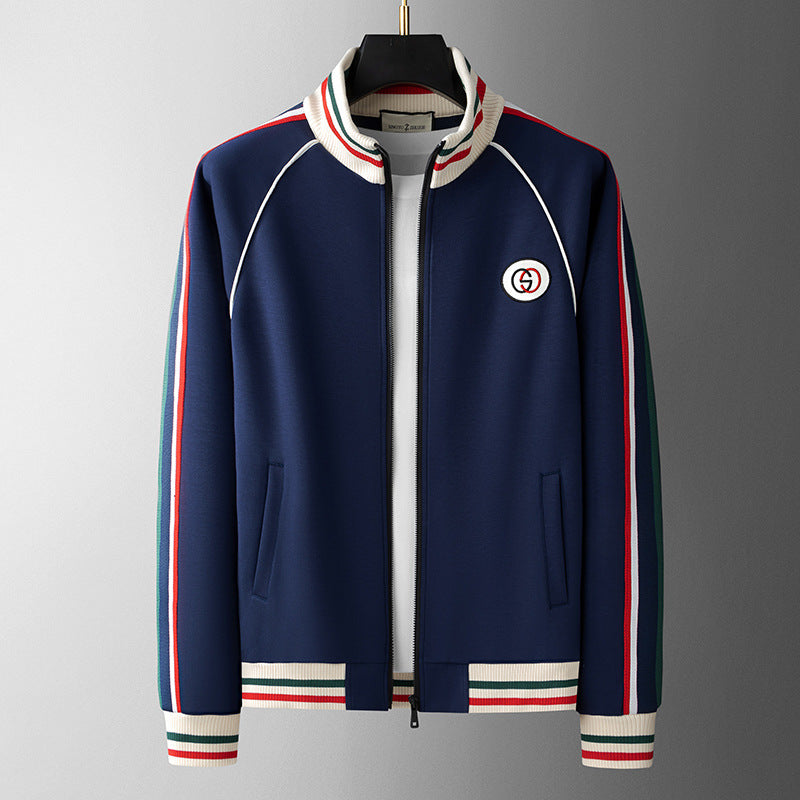 Benedetto | Premium trainingspak voor heren – Getailleerde pasvorm, casual & loungewear, marineblauw/beige