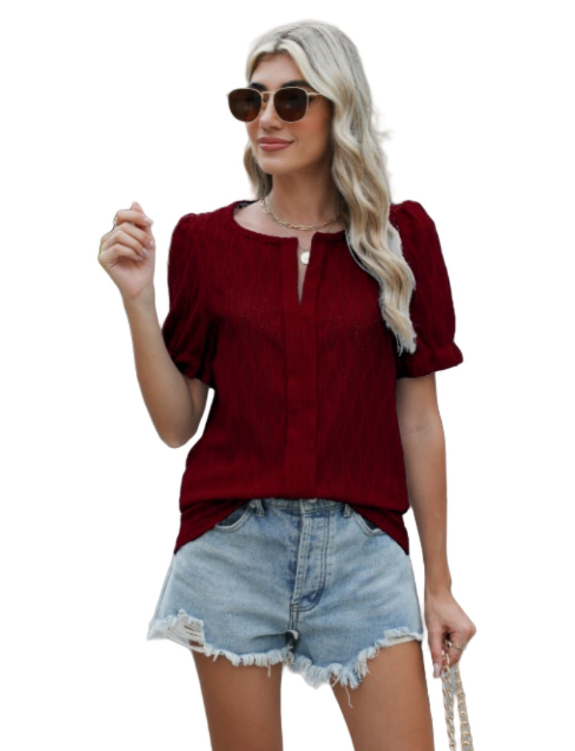 Uvelyn | Damesblouse met ballonmouwen - Casual Elegante Losvallende Top