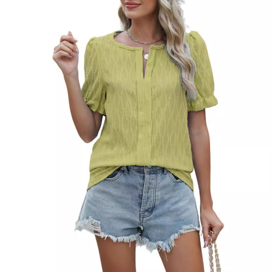 Uvelyn | Damesblouse met ballonmouwen - Casual Elegante Losvallende Top