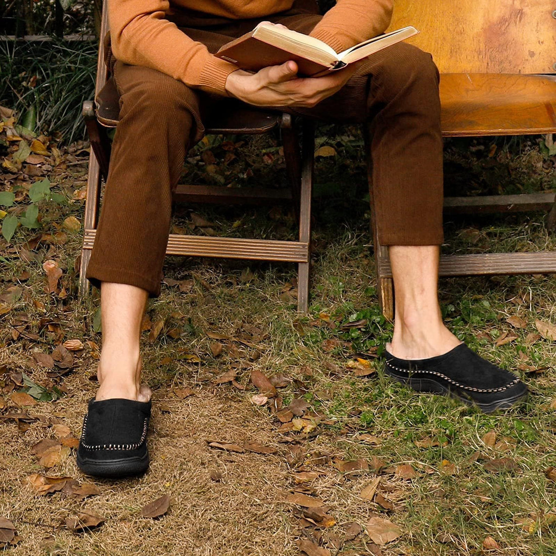 Comfrox | Warm gevoerde herenslippers, comfortabele binnenschoenen, gezellige herfst- en winterschoenen