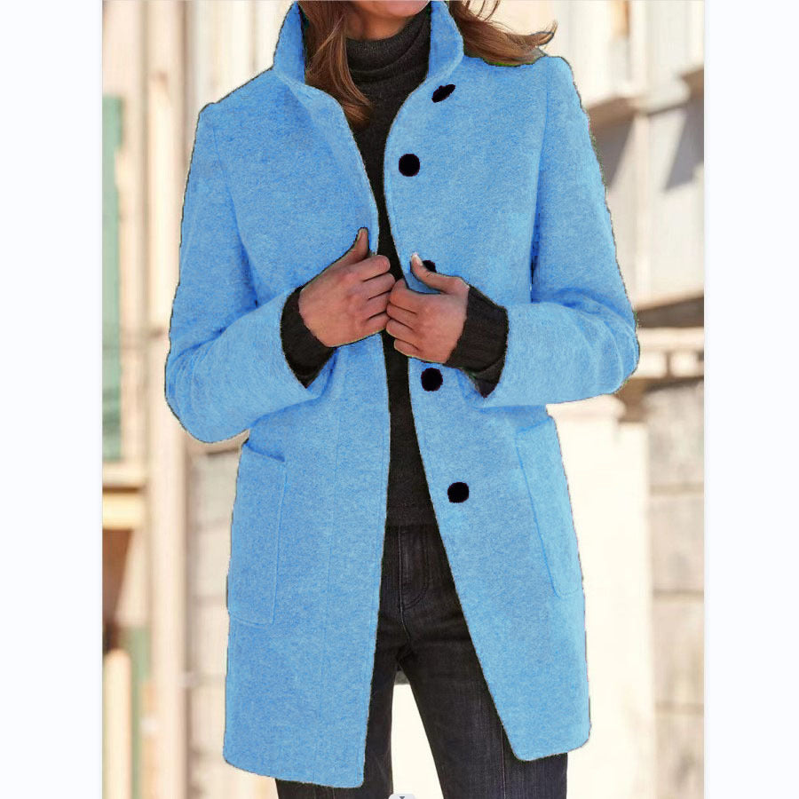 Orinda | Elegante lange damesjas met knoopsluiting - getailleerd, casual en chique bovenkleding
