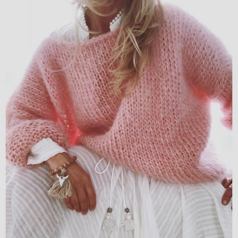 Orithia | Oversized Crochet Knit Sweater - Losjes, Zachte Pullover, Casual Herfst Top