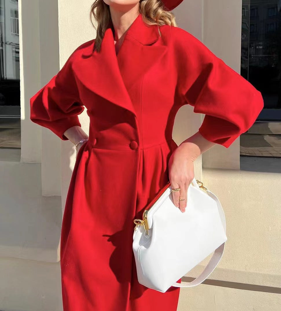 Kensyl | Elegante damesjas met dubbele knoopsluiting – Winterjas in jurkstijl