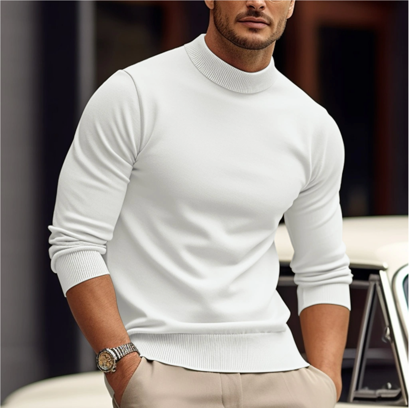 Sevros | Heren Slim Fit Trui – Zachte Ronde Hals Sweater, Casual, Comfortabel, Klassiek & Modern