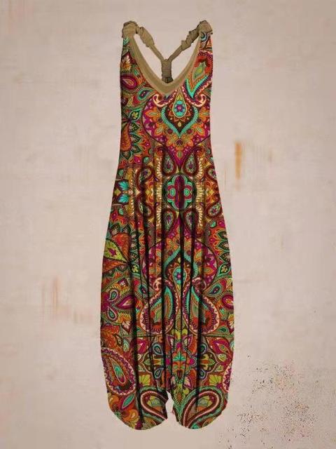 Matika | Jumpsuit, ademend, mouwloos en bedrukt - comfortabel, stijlvol
