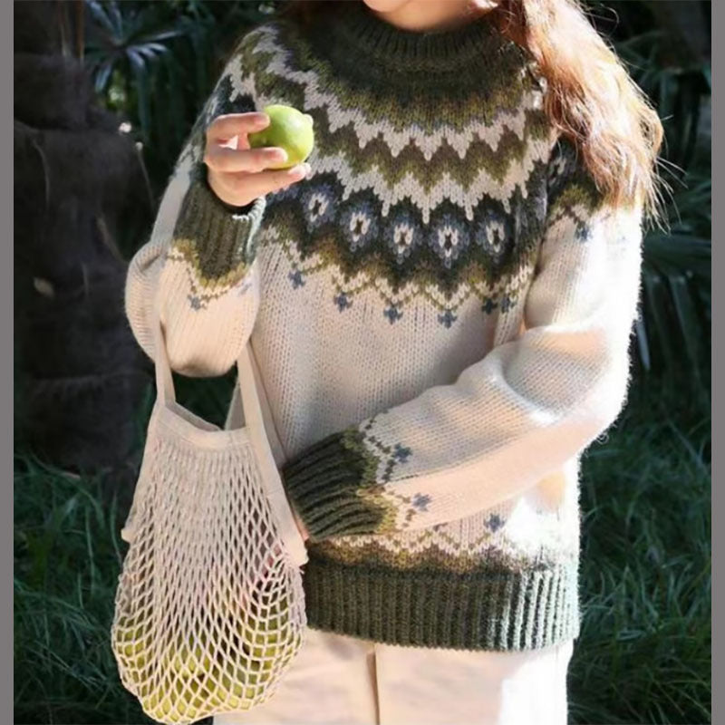Ivana | Nordic-patroon trui voor dames – Klassieke gebreide pullover, behaaglijke winterkleding