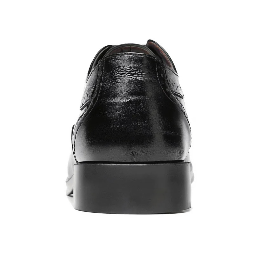 PrestigeStep | Heren Klassiek Oxford Brogue Dress Schoenen - Wingtip Veterschoenen Formeel Schoeisel