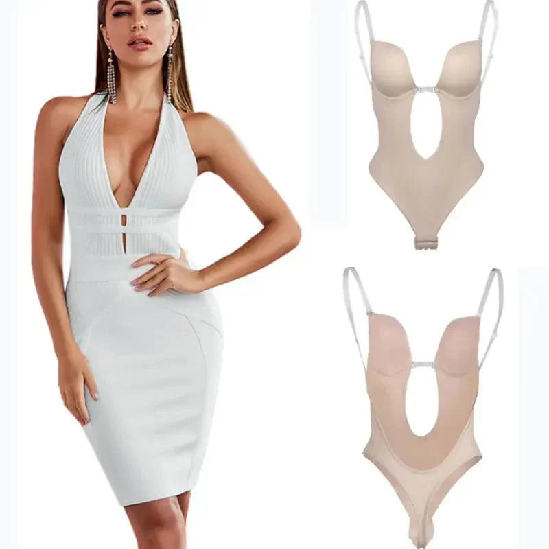 BareFit | Onzichtbare Shapewear zonder rug voor vrouwen - Diepe V-hals lichaamsvormer - 2 stuks