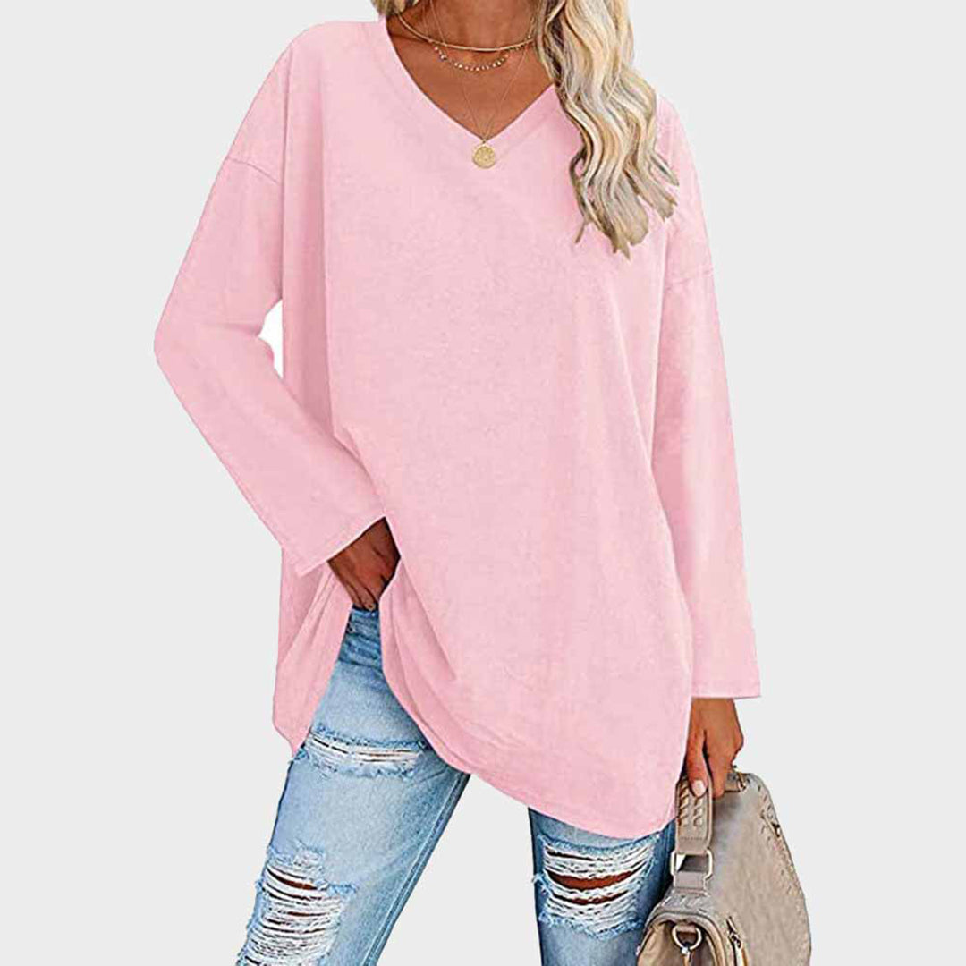 Vega | Klassieke Loose-Fit Lange Mouw Top voor Vrouwen - Zacht, Comfortabel Casual Shirt