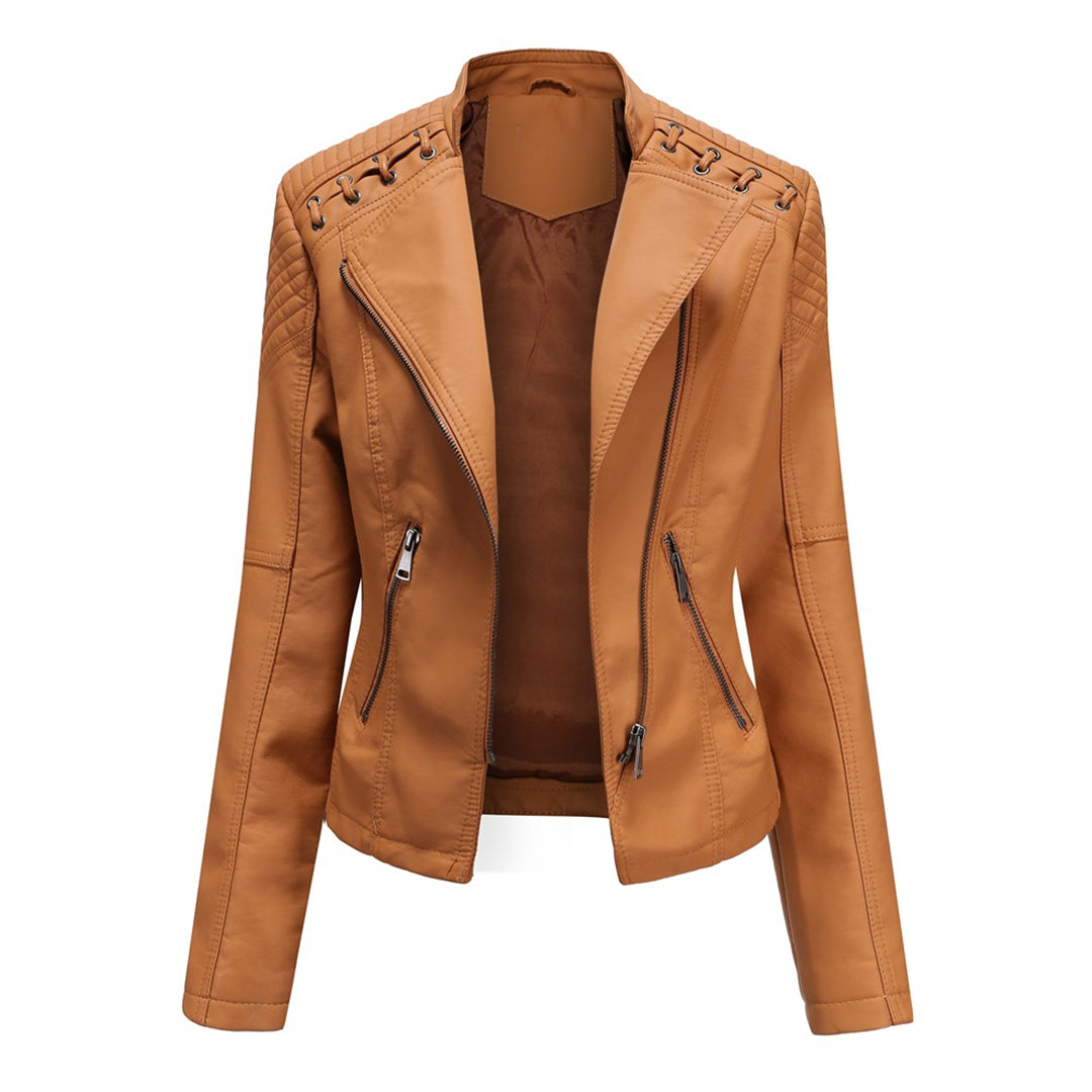 Florenza | Leren motorjack voor dames – Stijlvol motorjack met ritssluiting, lichtgewicht en casual bovenkleding