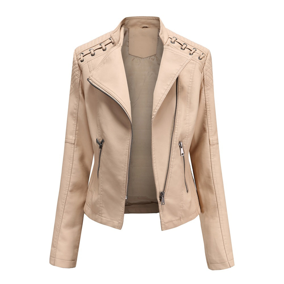 Florenza | Leren motorjack voor dames – Stijlvol motorjack met ritssluiting, lichtgewicht en casual bovenkleding
