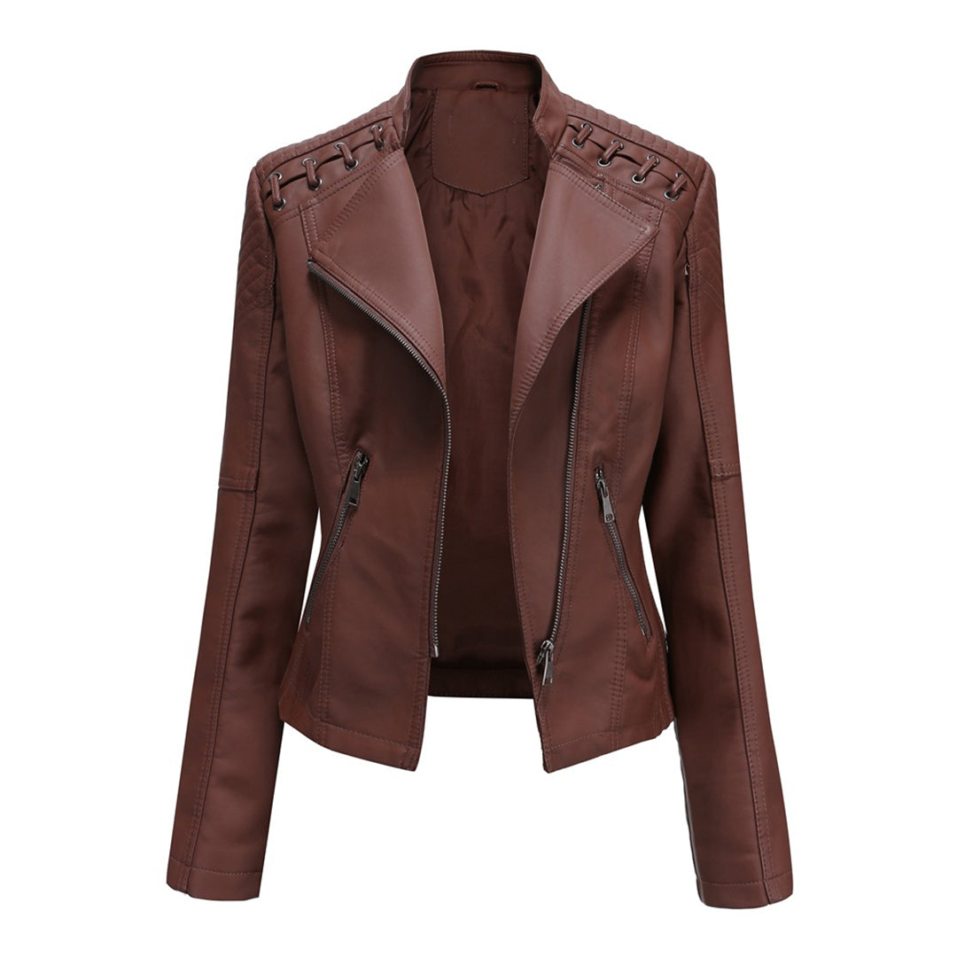 Florenza | Leren motorjack voor dames – Stijlvol motorjack met ritssluiting, lichtgewicht en casual bovenkleding