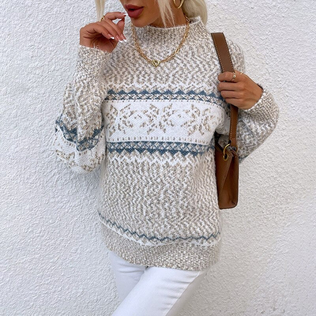 Wilhelma | Cozy Sneeuwvlok Trui voor Dames – Comfortabele, elegante gebreide trui voor de winter en feestdagen