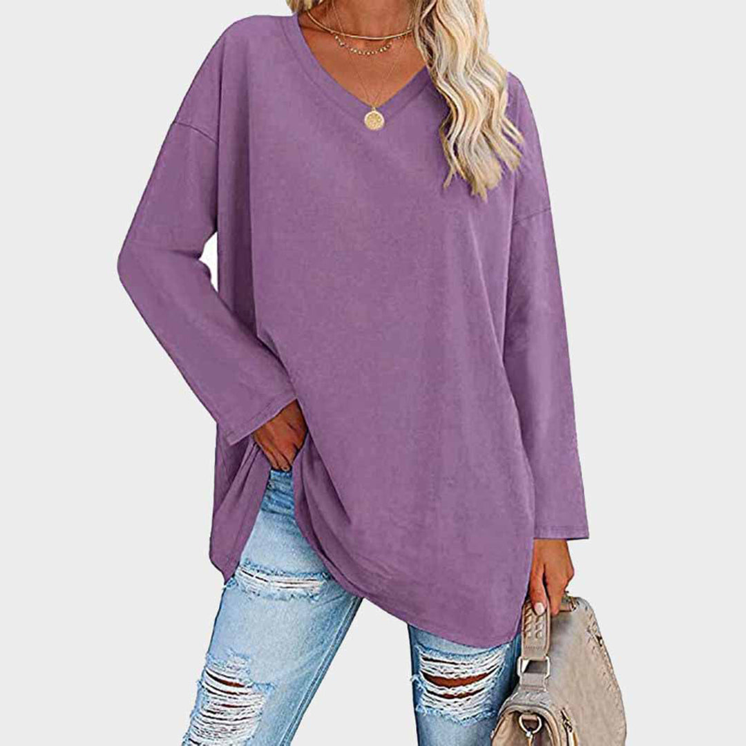 Vega | Klassieke Loose-Fit Lange Mouw Top voor Vrouwen - Zacht, Comfortabel Casual Shirt