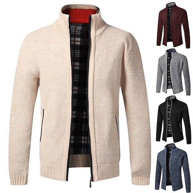 Jarnel | Gebreide heren trui met rits en hoge hals - Comfortabel, warm, casual en stijlvol breigoed