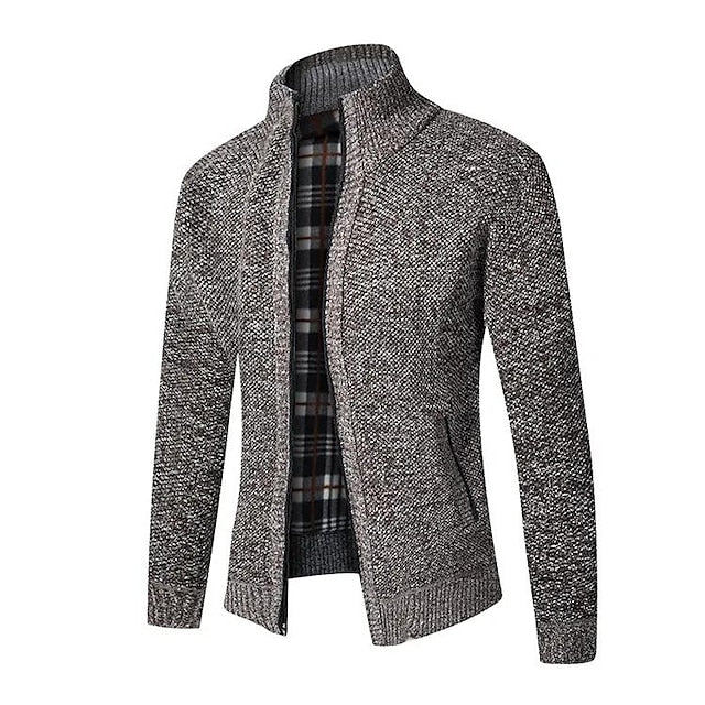 Jarnel | Gebreide heren trui met rits en hoge hals - Comfortabel, warm, casual en stijlvol breigoed