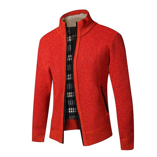Jarnel | Gebreide heren trui met rits en hoge hals - Comfortabel, warm, casual en stijlvol breigoed