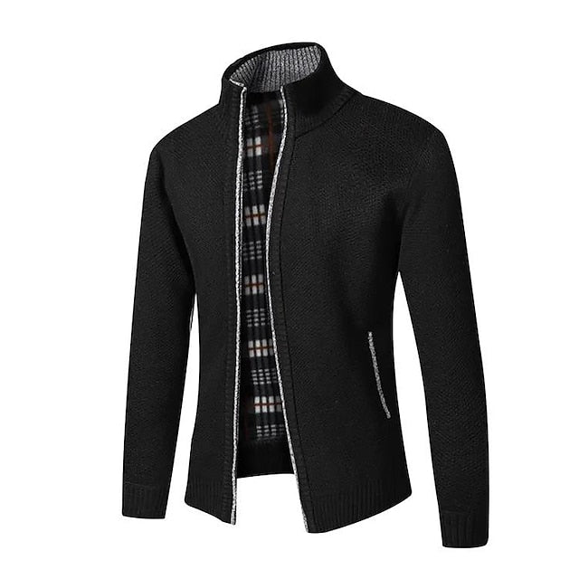 Jarnel | Gebreide heren trui met rits en hoge hals - Comfortabel, warm, casual en stijlvol breigoed