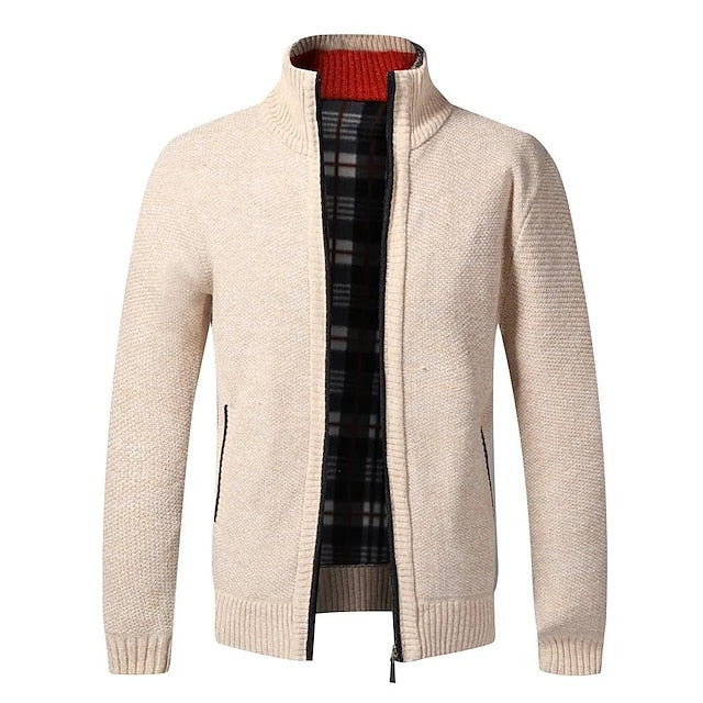 Jarnel | Gebreide heren trui met rits en hoge hals - Comfortabel, warm, casual en stijlvol breigoed