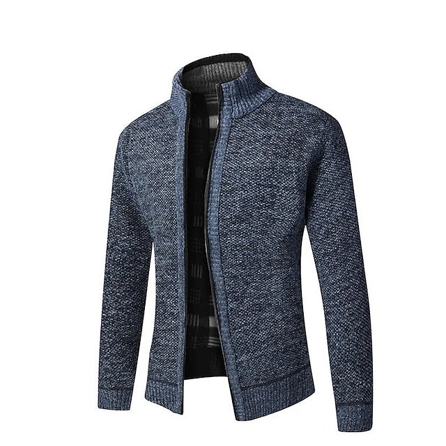 Jarnel | Gebreide heren trui met rits en hoge hals - Comfortabel, warm, casual en stijlvol breigoed
