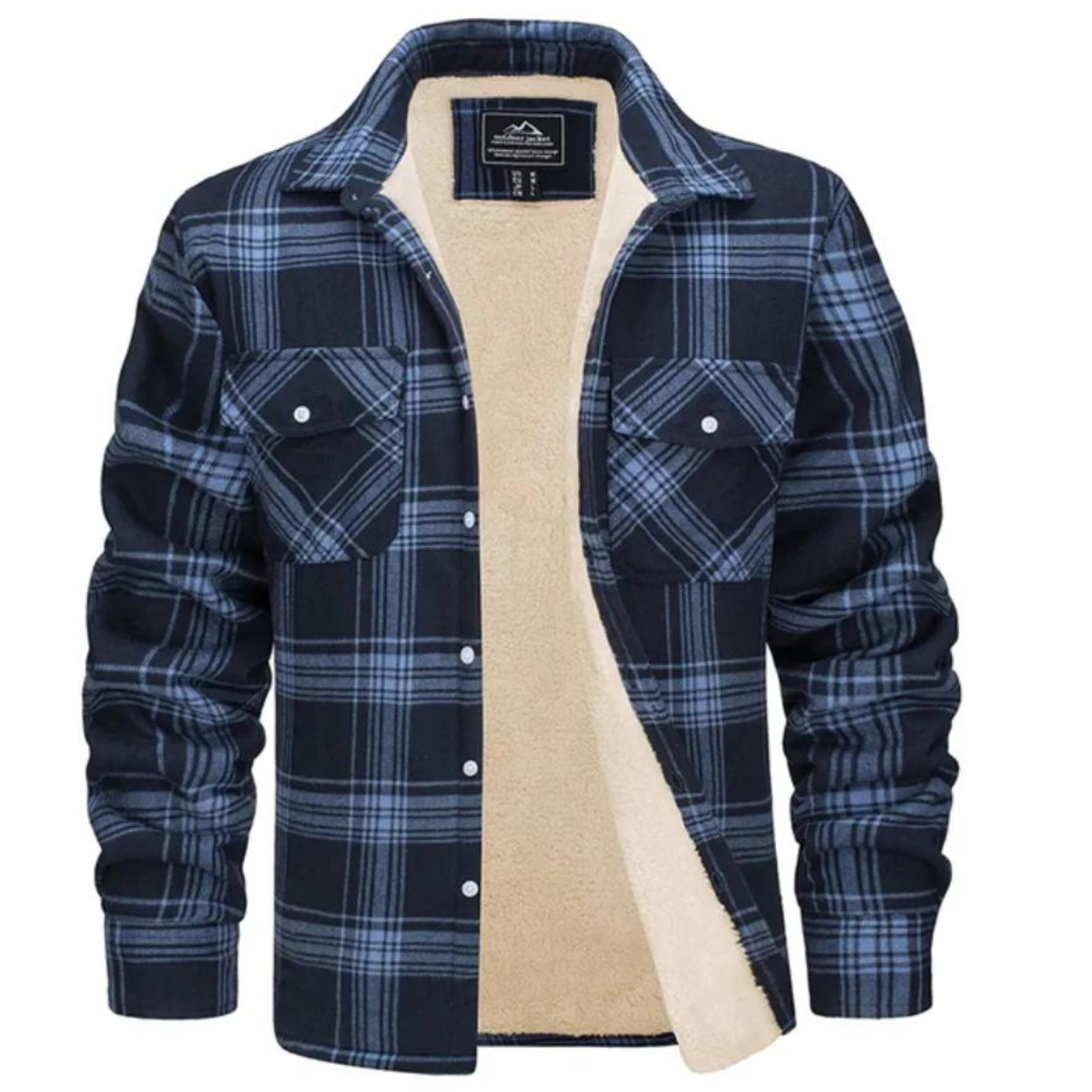 Corvin | Heren fleece gevoerd geruit overhemdjasje – Warm overhemd met lange mouwen en knopen