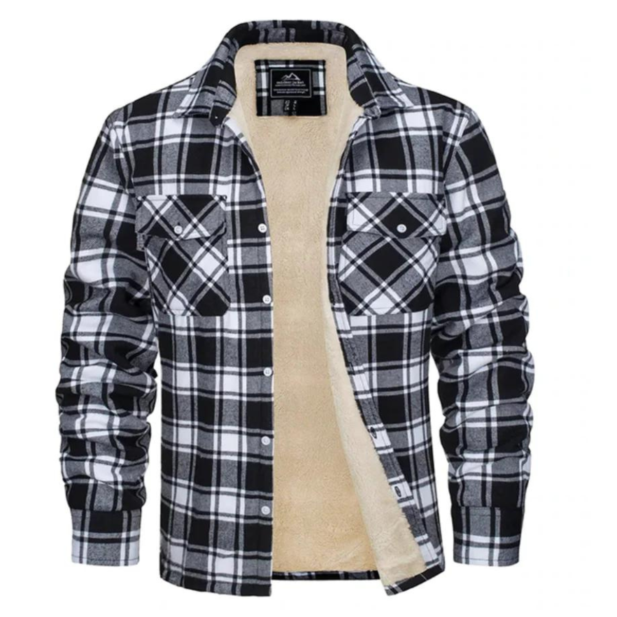 Corvin | Heren fleece gevoerd geruit overhemdjasje – Warm overhemd met lange mouwen en knopen