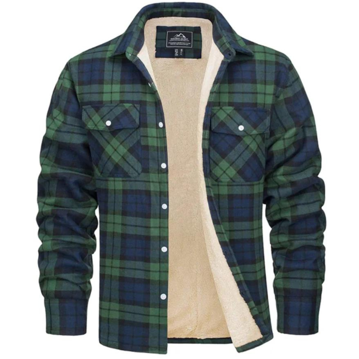 Corvin | Heren fleece gevoerd geruit overhemdjasje – Warm overhemd met lange mouwen en knopen