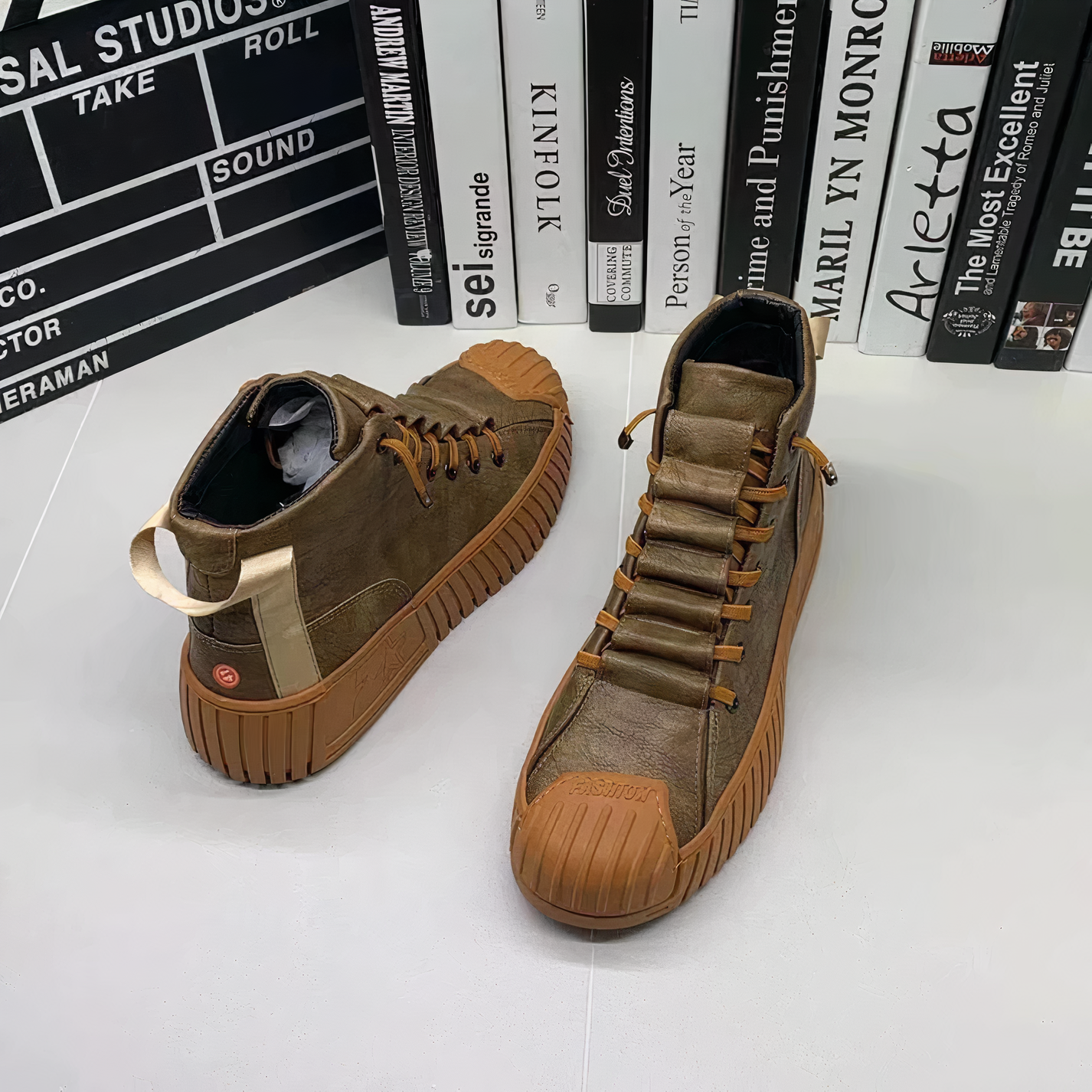 Harroway | Heren Hi-Cut Casual Leren Schoenen, Stijlvolle Verhoogde Sneakers