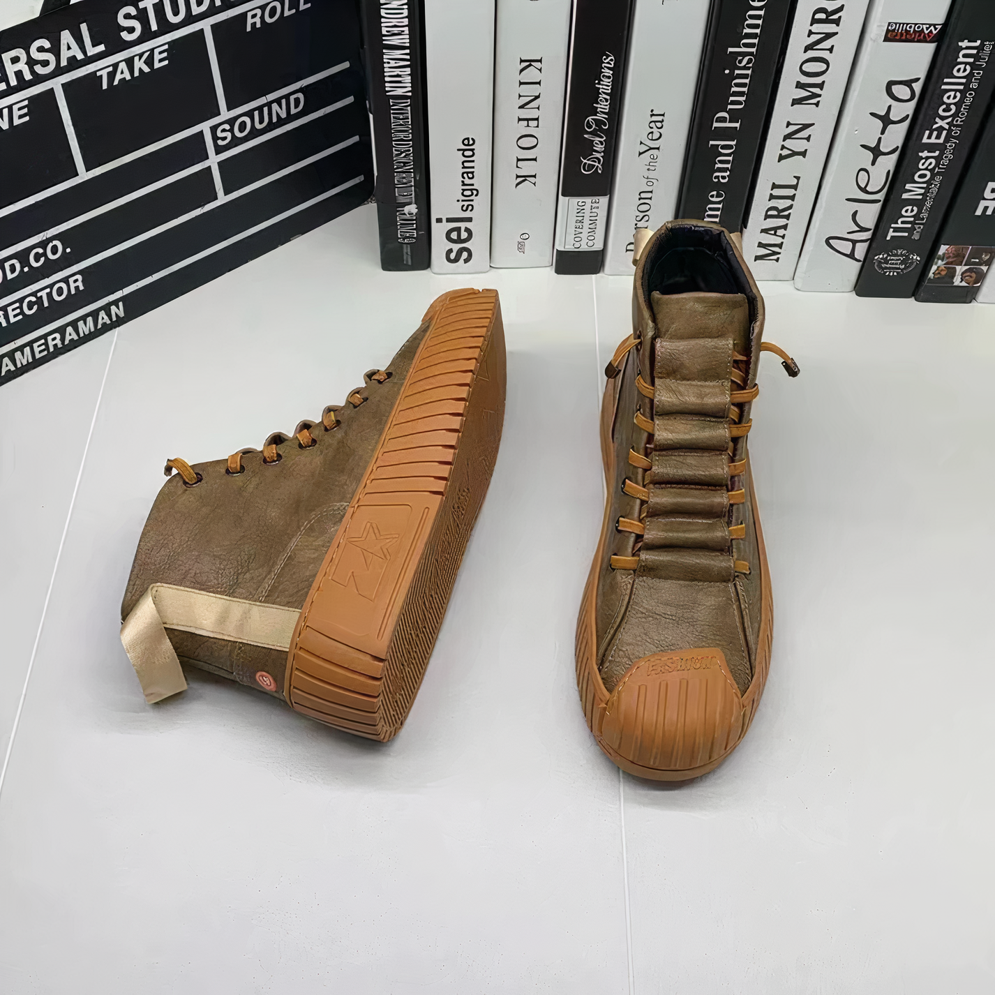 Harroway | Heren Hi-Cut Casual Leren Schoenen, Stijlvolle Verhoogde Sneakers