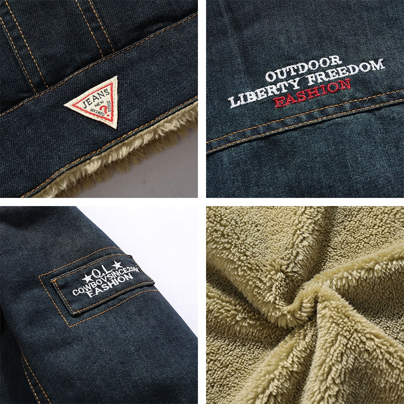 Senn | Fleece gevoerde spijkerjas voor heren – Warme winter spijkerjas voor heren, casual streetstyle