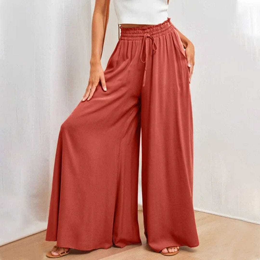 Nythera | Lange, losse broek met wijde pijpen voor dames – luchtige zomerse casual broek, lichtgewicht