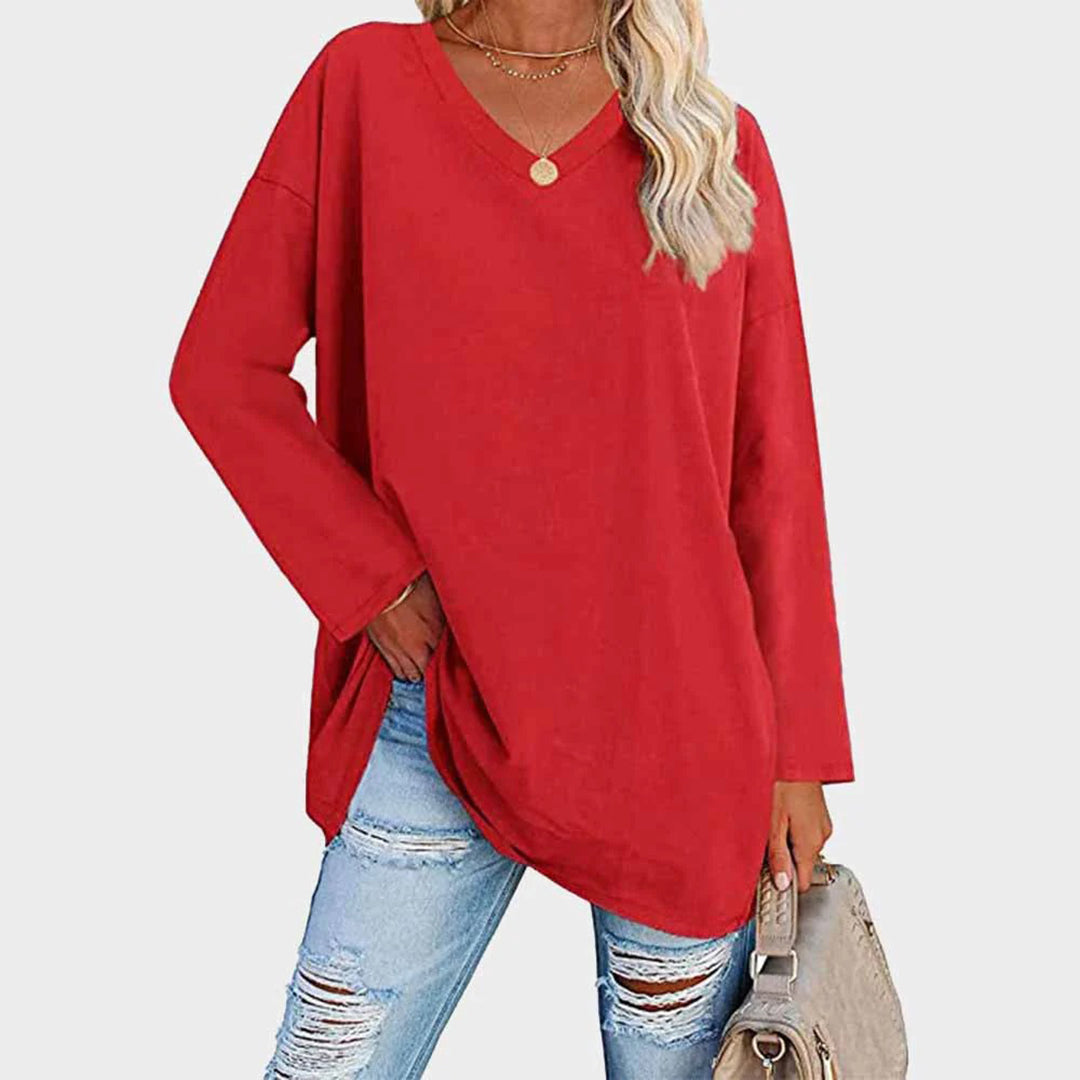 Vega | Klassieke Loose-Fit Lange Mouw Top voor Vrouwen - Zacht, Comfortabel Casual Shirt