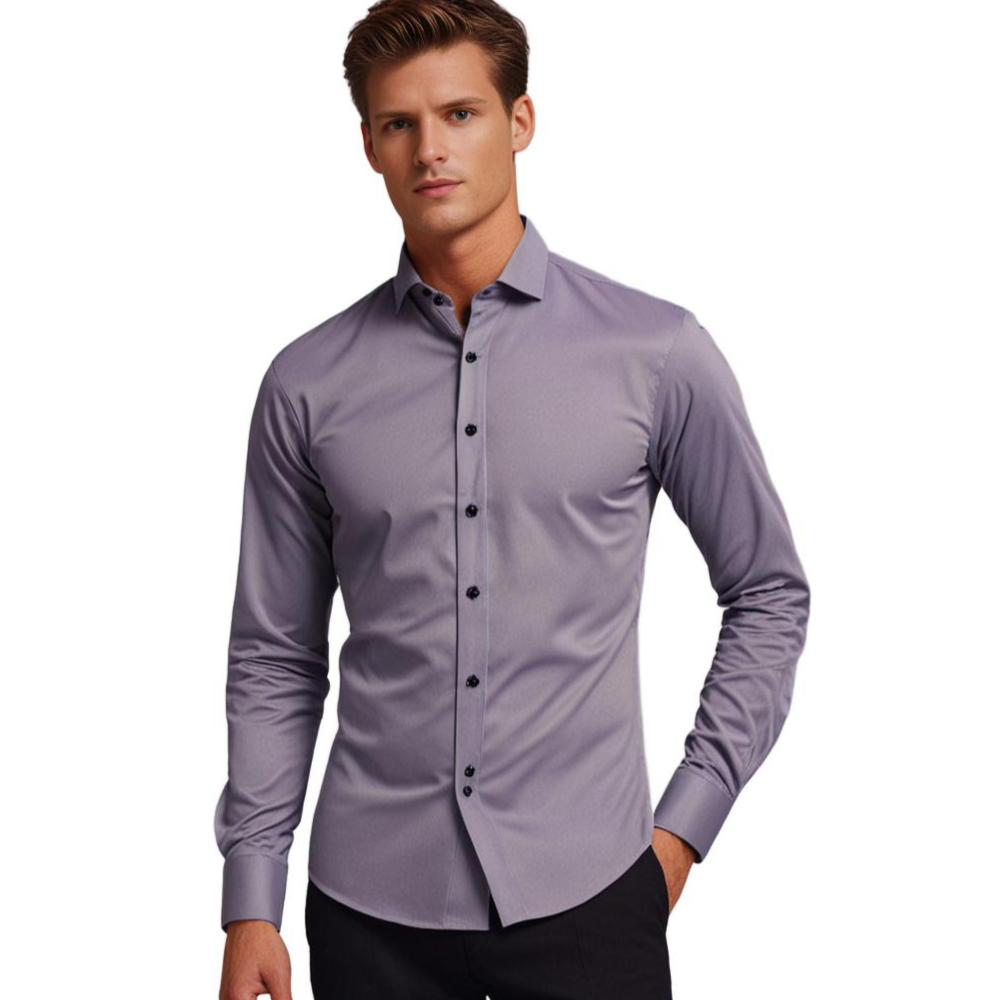 Torval | Heren stretch overhemd met lange mouwen en knopen – Slim fit, casual & kantooroverhemd