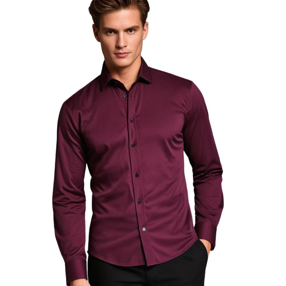Torval | Heren stretch overhemd met lange mouwen en knopen – Slim fit, casual & kantooroverhemd