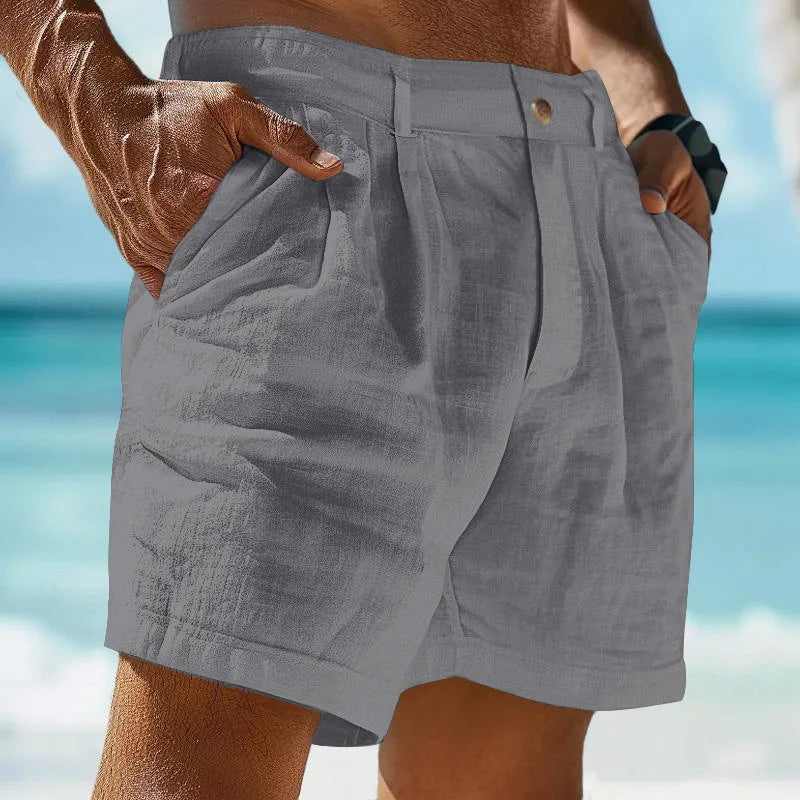 Aaron | Ademende linnen shorts voor mannen - Comfortabele & lichtgewicht zomer shorts