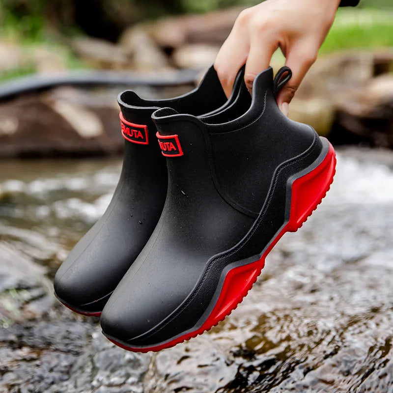 HydroStep | Waterdichte enkellaarzen voor dames – antislipzool, treklipje, comfortabele regenlaarzen