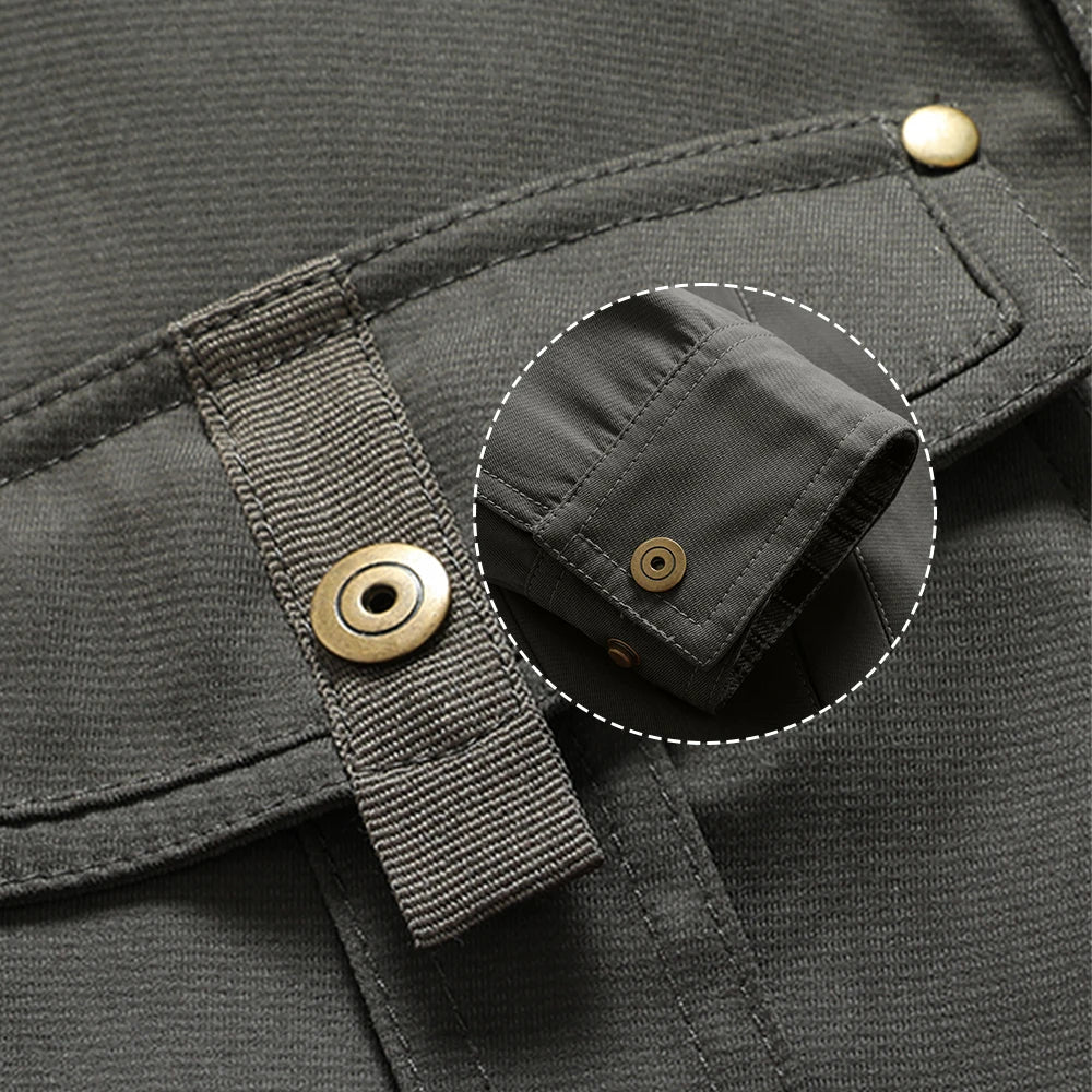 Gerhard | Heren western overshirtjas met geruite voering en klepzakken, casual werkkleding