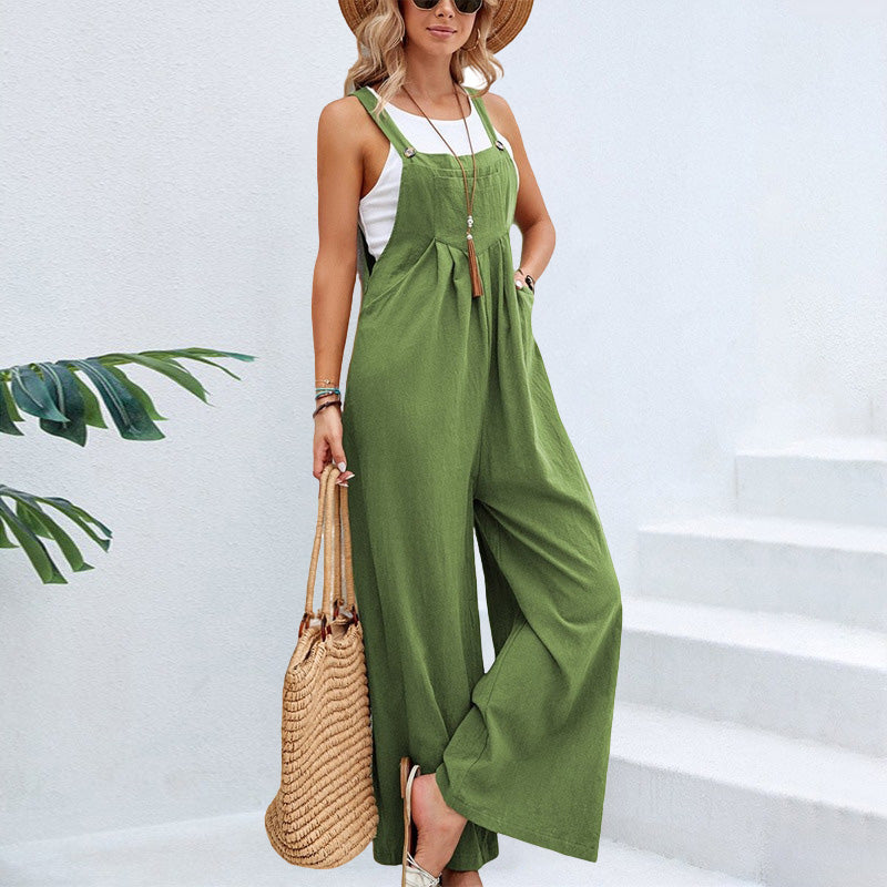 Milaine | Jumpsuit met wijde pijpen - Casual, Mouwloos, Comfortabel Dungaree