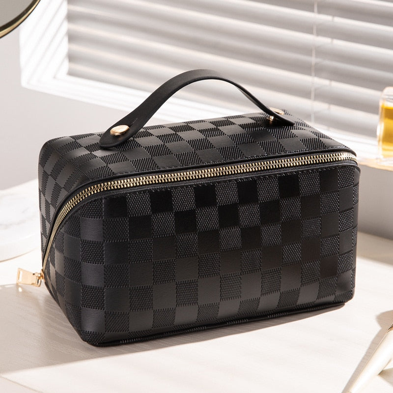 LuxaBag | Luxe geruite make-uptas - reisorganisator