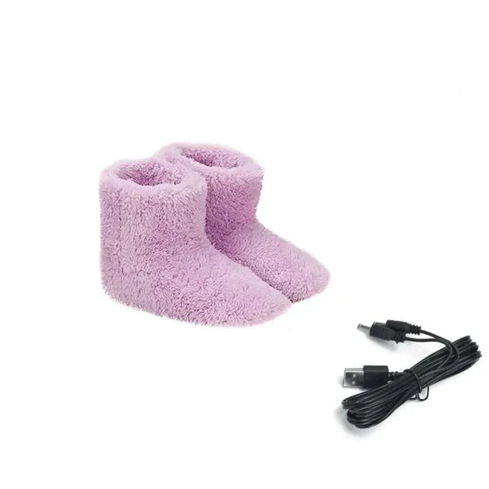 VoltSole | USB verwarmde voetverwarmende laarzen, zachte pluche voering, gezellige wintersloffen voor thuis