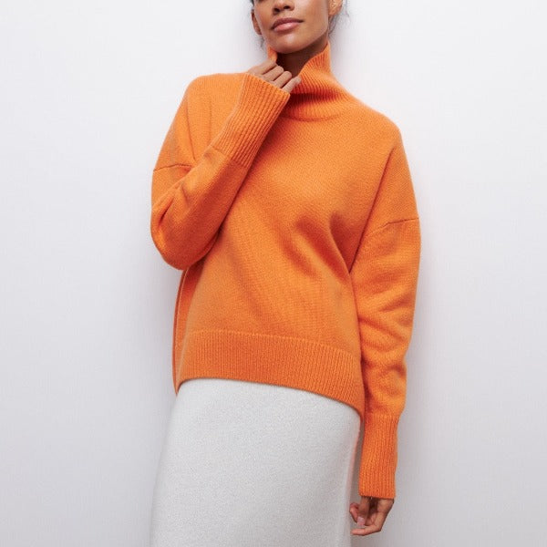 Nerisse | Klassieke coltrui voor dames, losse pasvorm, zacht gebreid, casual top voor herfst en winter