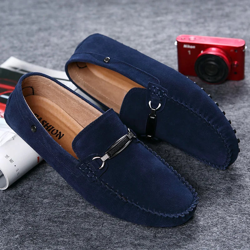 Holger | Casual Slip-On Loafers voor heren - Minimalistische geklede schoenen met metalen gesp