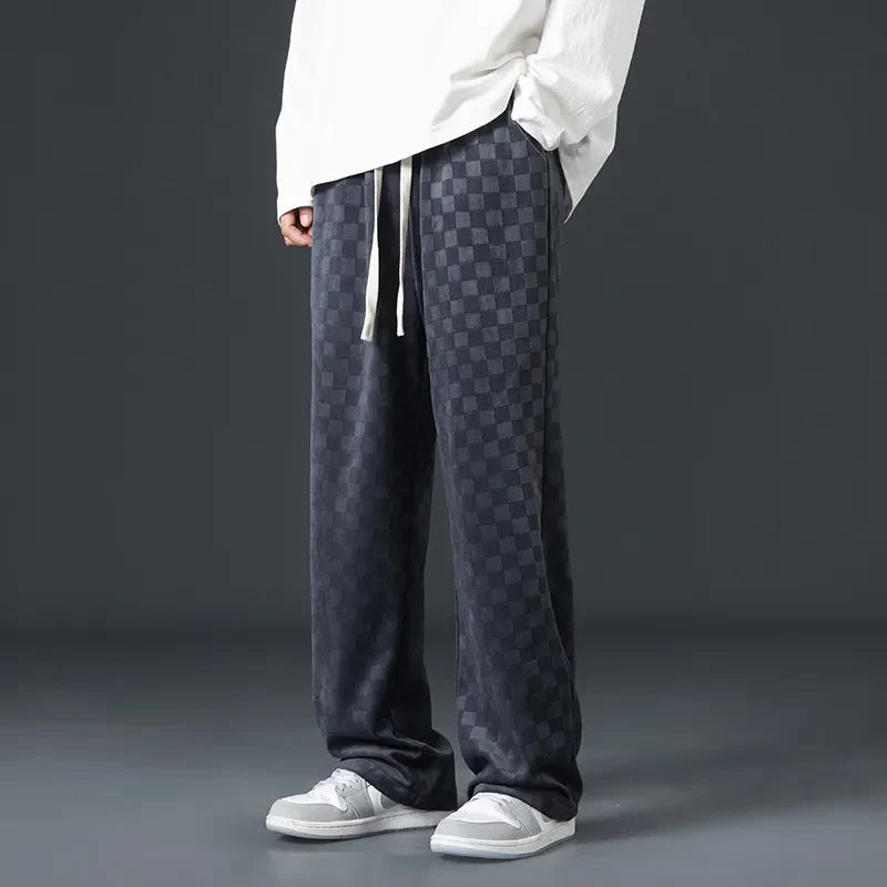 Zdenek | Corduroy joggingbroek voor heren – Ultrazachte relaxte pasvorm, geruit patroon