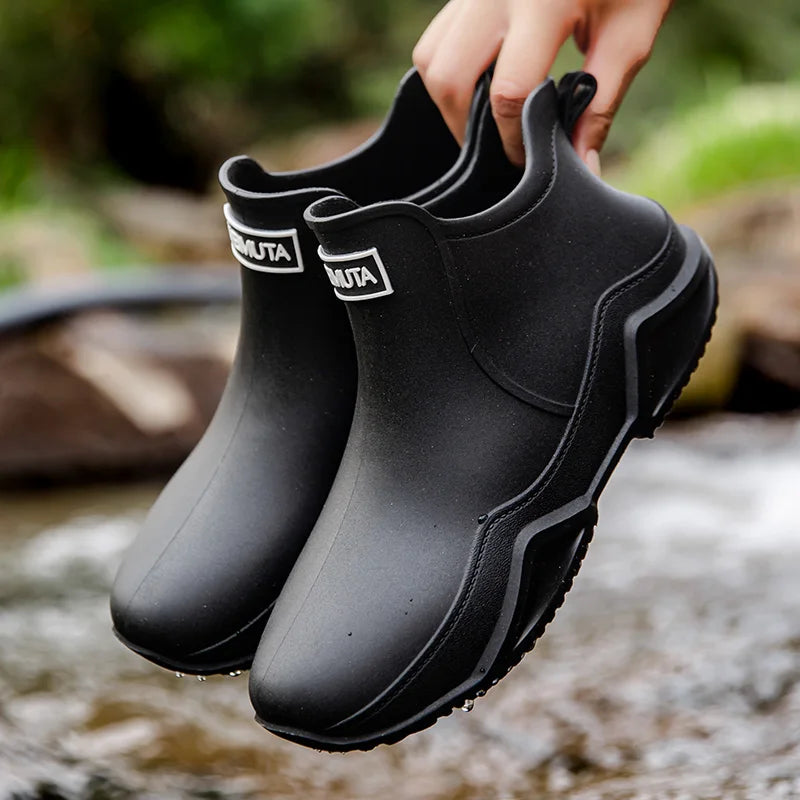 HydroStep | Waterdichte enkellaarzen voor dames – antislipzool, treklipje, comfortabele regenlaarzen